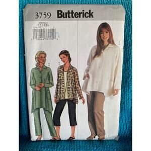 Butterick 3749 pattern top pants Handkerchief hem sz 12 14